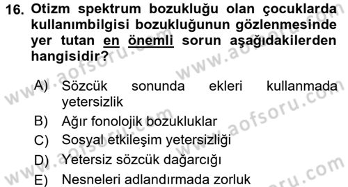 İletişim ve Alternatif İletişim Sistemleri Dersi 2017 - 2018 Yılı (Vize) Ara Sınav Soruları 16. Soru
