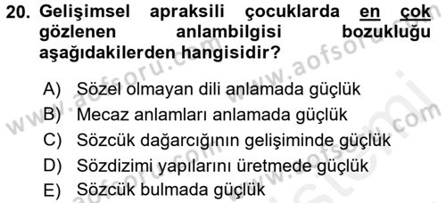 İletişim ve Alternatif İletişim Sistemleri Dersi 2017 - 2018 Yılı (Vize) Ara Sınav Soruları 20. Soru