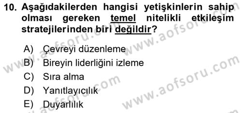 İletişim ve Alternatif İletişim Sistemleri Dersi 2018 - 2019 Yılı 3 Ders Sınav Soruları 10. Soru