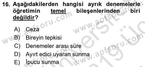 İletişim ve Alternatif İletişim Sistemleri Dersi 2018 - 2019 Yılı 3 Ders Sınav Soruları 16. Soru