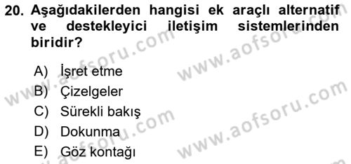 İletişim ve Alternatif İletişim Sistemleri Dersi 2018 - 2019 Yılı 3 Ders Sınav Soruları 20. Soru