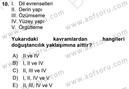 İletişim ve Alternatif İletişim Sistemleri Dersi 2018 - 2019 Yılı (Vize) Ara Sınav Soruları 10. Soru