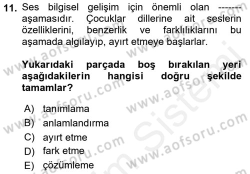 İletişim ve Alternatif İletişim Sistemleri Dersi 2018 - 2019 Yılı (Vize) Ara Sınav Soruları 11. Soru