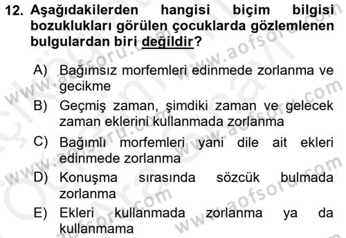 İletişim ve Alternatif İletişim Sistemleri Dersi 2018 - 2019 Yılı (Vize) Ara Sınav Soruları 12. Soru
