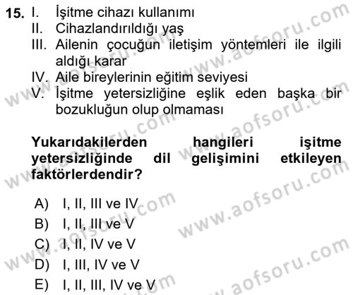İletişim ve Alternatif İletişim Sistemleri Dersi 2018 - 2019 Yılı (Vize) Ara Sınav Soruları 15. Soru