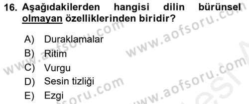 İletişim ve Alternatif İletişim Sistemleri Dersi 2018 - 2019 Yılı (Vize) Ara Sınav Soruları 16. Soru
