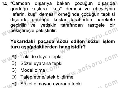 İletişim ve Alternatif İletişim Sistemleri Dersi 2018 - 2019 Yılı (Final) Dönem Sonu Sınav Soruları 14. Soru
