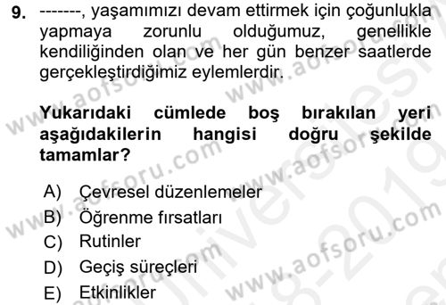 İletişim ve Alternatif İletişim Sistemleri Dersi 2018 - 2019 Yılı (Final) Dönem Sonu Sınav Soruları 9. Soru
