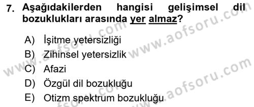 İletişim ve Alternatif İletişim Sistemleri Dersi 2018 - 2019 Yılı Yaz Okulu Sınav Soruları 7. Soru