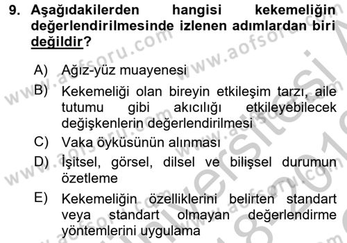 İletişim ve Alternatif İletişim Sistemleri Dersi 2018 - 2019 Yılı Yaz Okulu Sınav Soruları 9. Soru