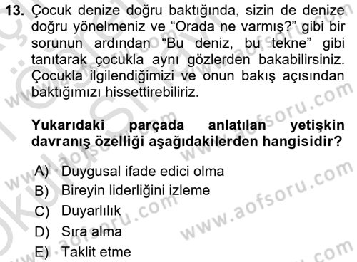 İletişim ve Alternatif İletişim Sistemleri Dersi 2020 - 2021 Yılı Yaz Okulu Sınav Soruları 13. Soru