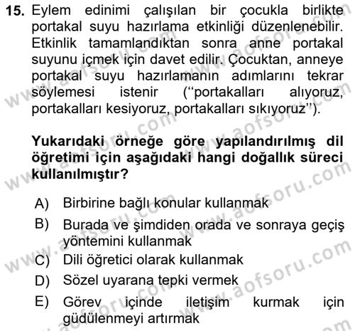 İletişim ve Alternatif İletişim Sistemleri Dersi 2020 - 2021 Yılı Yaz Okulu Sınav Soruları 15. Soru