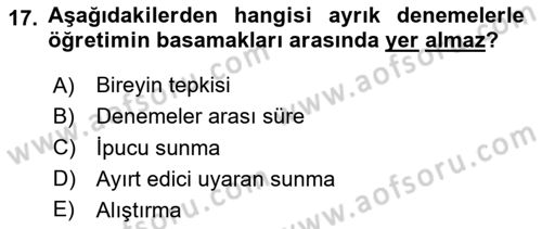 İletişim ve Alternatif İletişim Sistemleri Dersi 2020 - 2021 Yılı Yaz Okulu Sınav Soruları 17. Soru