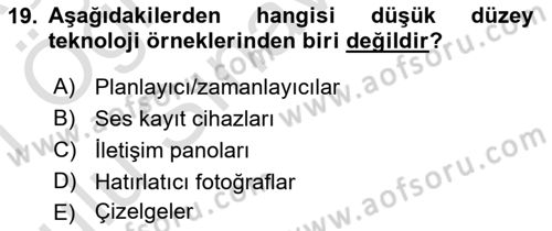 İletişim ve Alternatif İletişim Sistemleri Dersi 2020 - 2021 Yılı Yaz Okulu Sınav Soruları 19. Soru