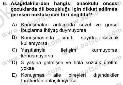İletişim ve Alternatif İletişim Sistemleri Dersi 2020 - 2021 Yılı Yaz Okulu Sınav Soruları 6. Soru