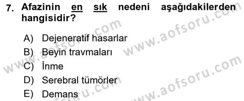 İletişim ve Alternatif İletişim Sistemleri Dersi 2020 - 2021 Yılı Yaz Okulu Sınav Soruları 7. Soru