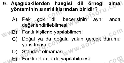 İletişim ve Alternatif İletişim Sistemleri Dersi 2020 - 2021 Yılı Yaz Okulu Sınav Soruları 9. Soru