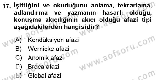 İletişim ve Alternatif İletişim Sistemleri Dersi 2021 - 2022 Yılı (Vize) Ara Sınav Soruları 17. Soru