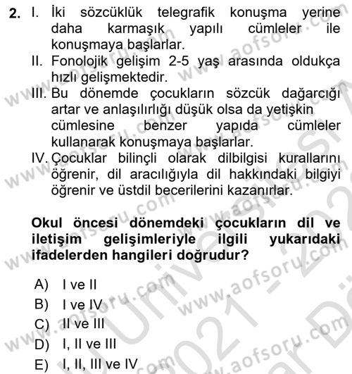 İletişim ve Alternatif İletişim Sistemleri Dersi 2021 - 2022 Yılı (Vize) Ara Sınav Soruları 2. Soru
