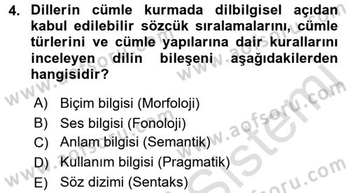 İletişim ve Alternatif İletişim Sistemleri Dersi 2021 - 2022 Yılı (Vize) Ara Sınav Soruları 4. Soru