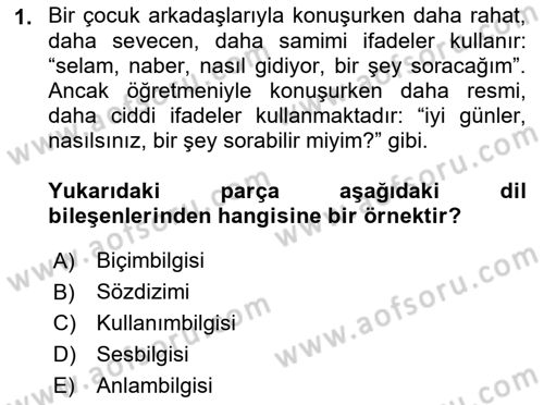 İletişim ve Alternatif İletişim Sistemleri Dersi 2021 - 2022 Yılı (Final) Dönem Sonu Sınav Soruları 1. Soru