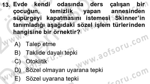 İletişim ve Alternatif İletişim Sistemleri Dersi 2021 - 2022 Yılı (Final) Dönem Sonu Sınav Soruları 13. Soru