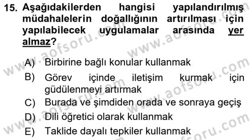 İletişim ve Alternatif İletişim Sistemleri Dersi 2021 - 2022 Yılı (Final) Dönem Sonu Sınav Soruları 15. Soru