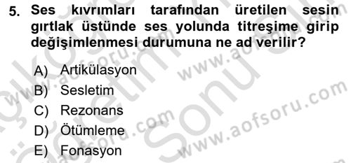 İletişim ve Alternatif İletişim Sistemleri Dersi 2021 - 2022 Yılı (Final) Dönem Sonu Sınav Soruları 5. Soru