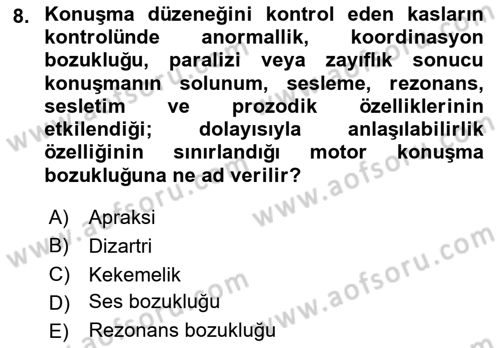 İletişim ve Alternatif İletişim Sistemleri Dersi 2021 - 2022 Yılı (Final) Dönem Sonu Sınav Soruları 8. Soru