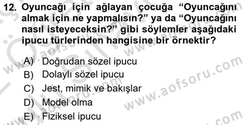 İletişim ve Alternatif İletişim Sistemleri Dersi 2021 - 2022 Yılı Yaz Okulu Sınav Soruları 12. Soru