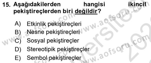 İletişim ve Alternatif İletişim Sistemleri Dersi 2021 - 2022 Yılı Yaz Okulu Sınav Soruları 15. Soru