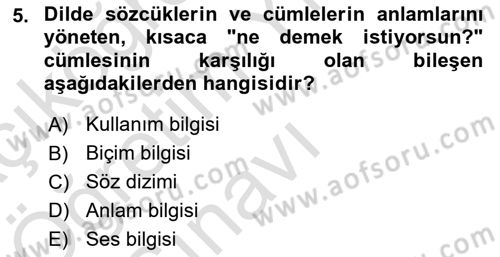 İletişim ve Alternatif İletişim Sistemleri Dersi 2021 - 2022 Yılı Yaz Okulu Sınav Soruları 5. Soru