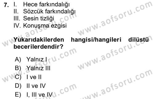 İletişim ve Alternatif İletişim Sistemleri Dersi 2022 - 2023 Yılı Yaz Okulu Sınav Soruları 7. Soru