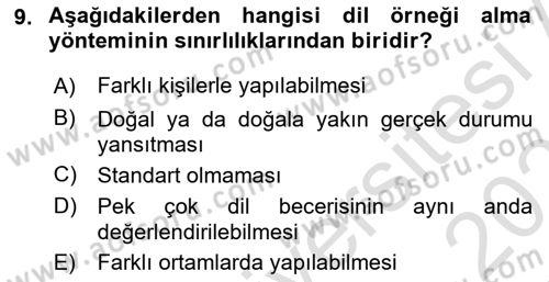 İletişim ve Alternatif İletişim Sistemleri Dersi 2022 - 2023 Yılı Yaz Okulu Sınav Soruları 9. Soru