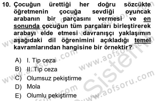 İletişim ve Alternatif İletişim Sistemleri Dersi 2023 - 2024 Yılı (Vize) Ara Sınav Soruları 10. Soru