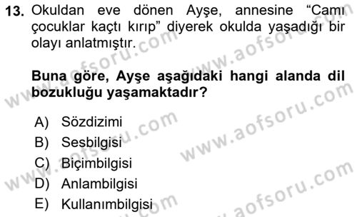 İletişim ve Alternatif İletişim Sistemleri Dersi 2023 - 2024 Yılı (Vize) Ara Sınav Soruları 13. Soru