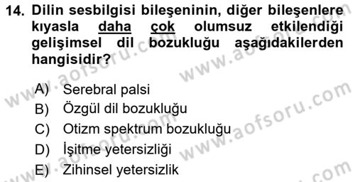 İletişim ve Alternatif İletişim Sistemleri Dersi 2023 - 2024 Yılı (Vize) Ara Sınav Soruları 14. Soru