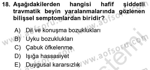 İletişim ve Alternatif İletişim Sistemleri Dersi 2023 - 2024 Yılı (Vize) Ara Sınav Soruları 18. Soru