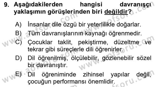İletişim ve Alternatif İletişim Sistemleri Dersi 2023 - 2024 Yılı (Vize) Ara Sınav Soruları 9. Soru