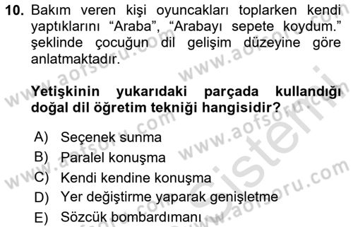 İletişim ve Alternatif İletişim Sistemleri Dersi 2023 - 2024 Yılı (Final) Dönem Sonu Sınav Soruları 10. Soru