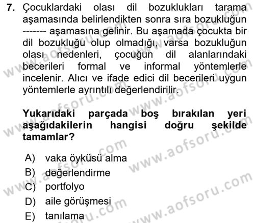 İletişim ve Alternatif İletişim Sistemleri Dersi 2023 - 2024 Yılı (Final) Dönem Sonu Sınav Soruları 7. Soru