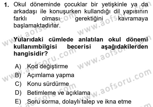 İletişim ve Alternatif İletişim Sistemleri Dersi 2023 - 2024 Yılı Yaz Okulu Sınav Soruları 1. Soru
