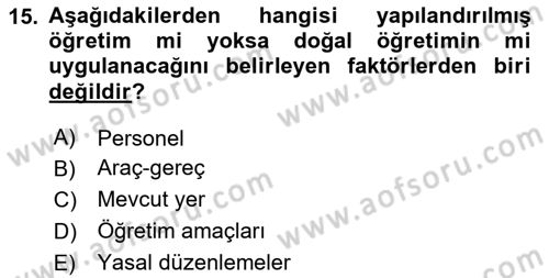 İletişim ve Alternatif İletişim Sistemleri Dersi 2023 - 2024 Yılı Yaz Okulu Sınav Soruları 15. Soru