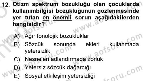 İletişim ve Alternatif İletişim Sistemleri Dersi 2024 - 2025 Yılı (Vize) Ara Sınav Soruları 12. Soru