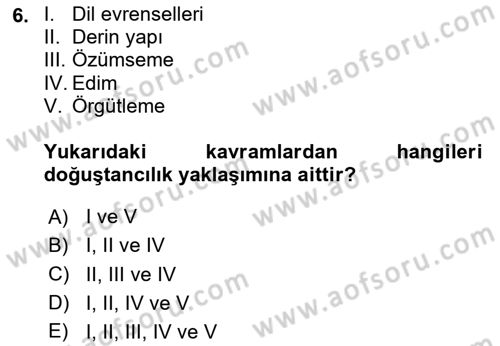 İletişim ve Alternatif İletişim Sistemleri Dersi 2024 - 2025 Yılı (Vize) Ara Sınav Soruları 6. Soru