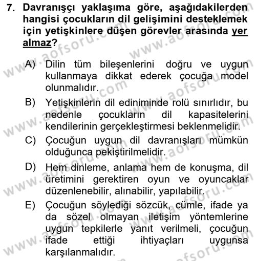 İletişim ve Alternatif İletişim Sistemleri Dersi 2024 - 2025 Yılı (Vize) Ara Sınav Soruları 7. Soru