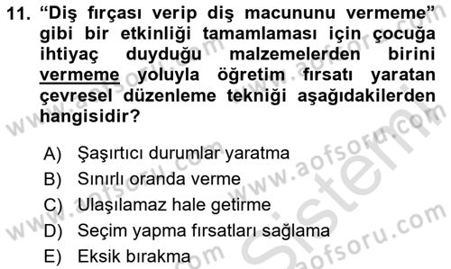 İletişim ve Alternatif İletişim Sistemleri Dersi Dönem Sonu Sınavı Deneme Sınav Soruları 11. Soru