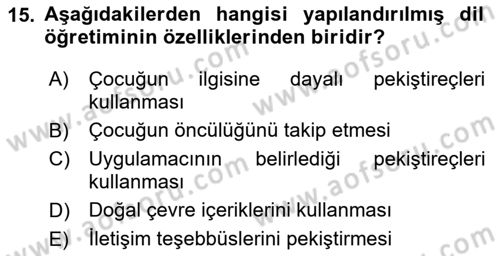 İletişim ve Alternatif İletişim Sistemleri Dersi 2024 - 2025 Yılı (Final) Dönem Sonu Sınav Soruları 15. Soru