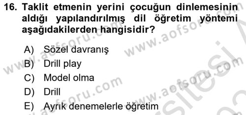 İletişim ve Alternatif İletişim Sistemleri Dersi 2024 - 2025 Yılı (Final) Dönem Sonu Sınav Soruları 16. Soru