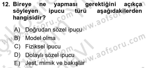 İletişim ve Alternatif İletişim Sistemleri Dersi 2024 - 2025 Yılı Yaz Okulu Sınav Soruları 12. Soru